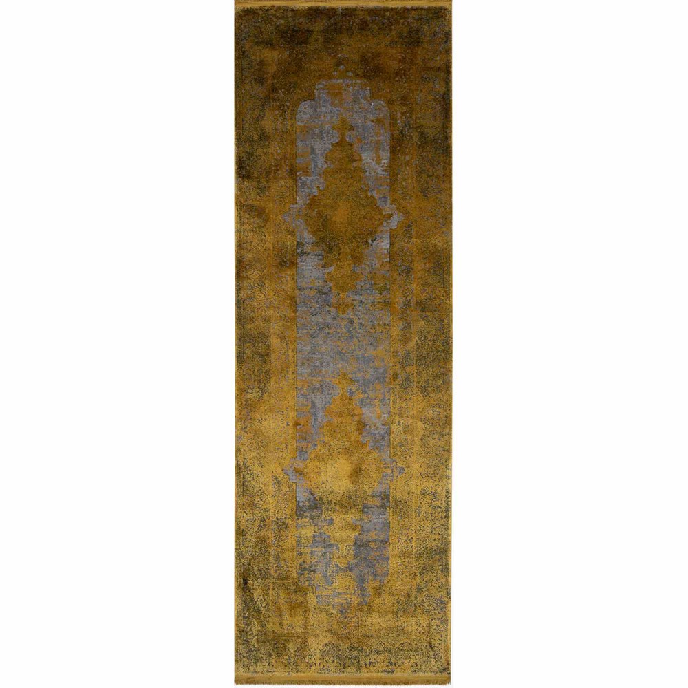 Luxury Toros Medallion Runner Rug In Gold